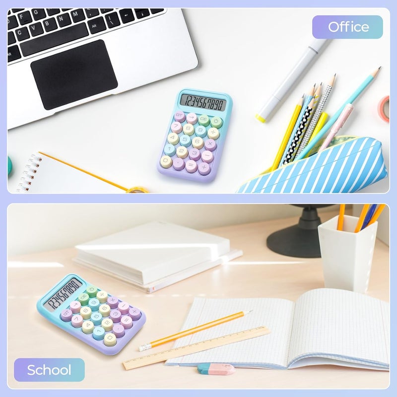 MG Mechanical Switch Calculator, 10 Digit Basic Desk Calculator, Large LCD Display and Big Buttons, Cute Small Calculators Gift for Children Students Teacher - Image 5